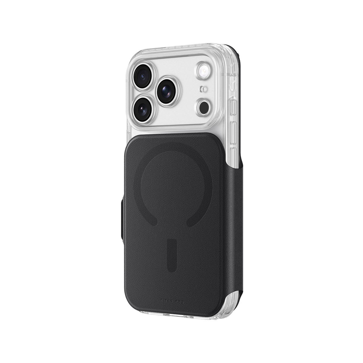 AmazingThing Titan Pro Lens Flip Set iPhone 18 Pro Max dėklas su pinigine, suderinamas su MagSafe - juodas -- iPhone 18...