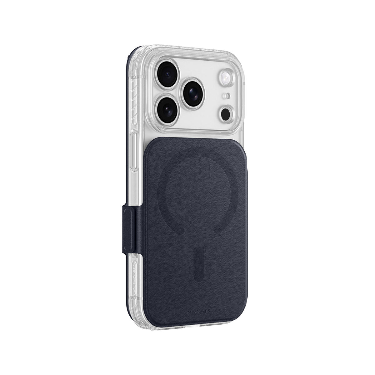 AmazingThing Titan Pro Lens Flip Set dėklas iPhone 18 Pro Max su pinigine, suderinamas su MagSafe - tamsiai mėlynas --...