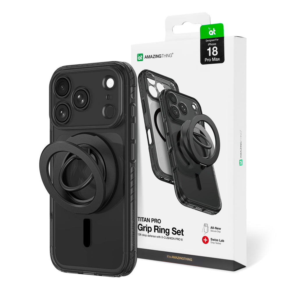 AmazingThing Titan Pro Lens Ring Set dėklas iPhone 18 Pro Max su kameros dangteliu ir magnetiniu žiedu, suderinamu su...