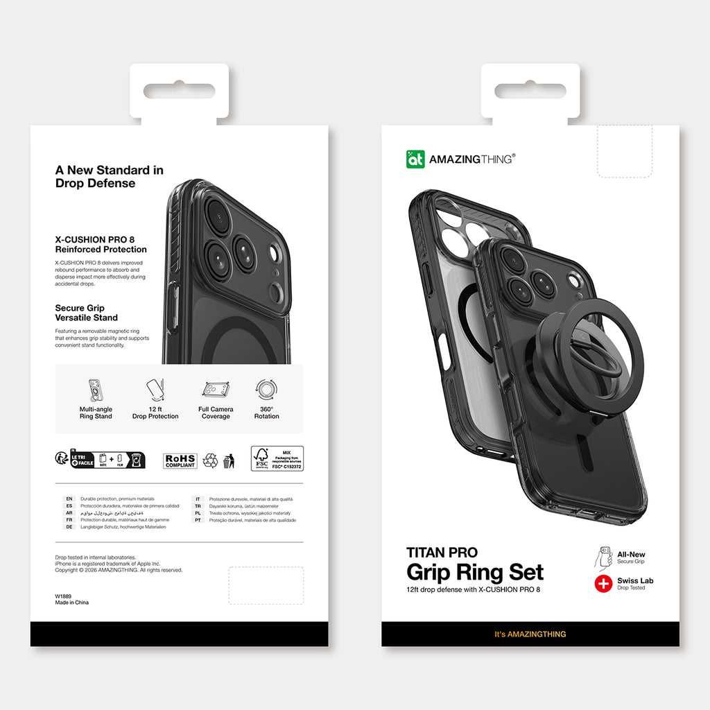 AmazingThing Titan Pro Lens Ring Set dėklas iPhone 18 Pro Max su kameros dangteliu ir magnetiniu žiedu, suderinamu su...