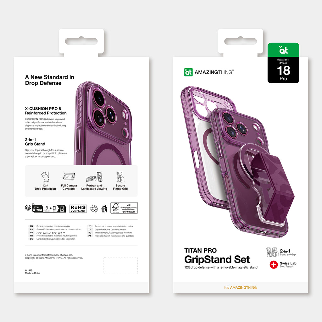 AmazingThing Titan Pro Lens Stand Set dėklas, skirtas iPhone 18 Pro su magnetiniu laikikliu ir stovu, suderinamas su...