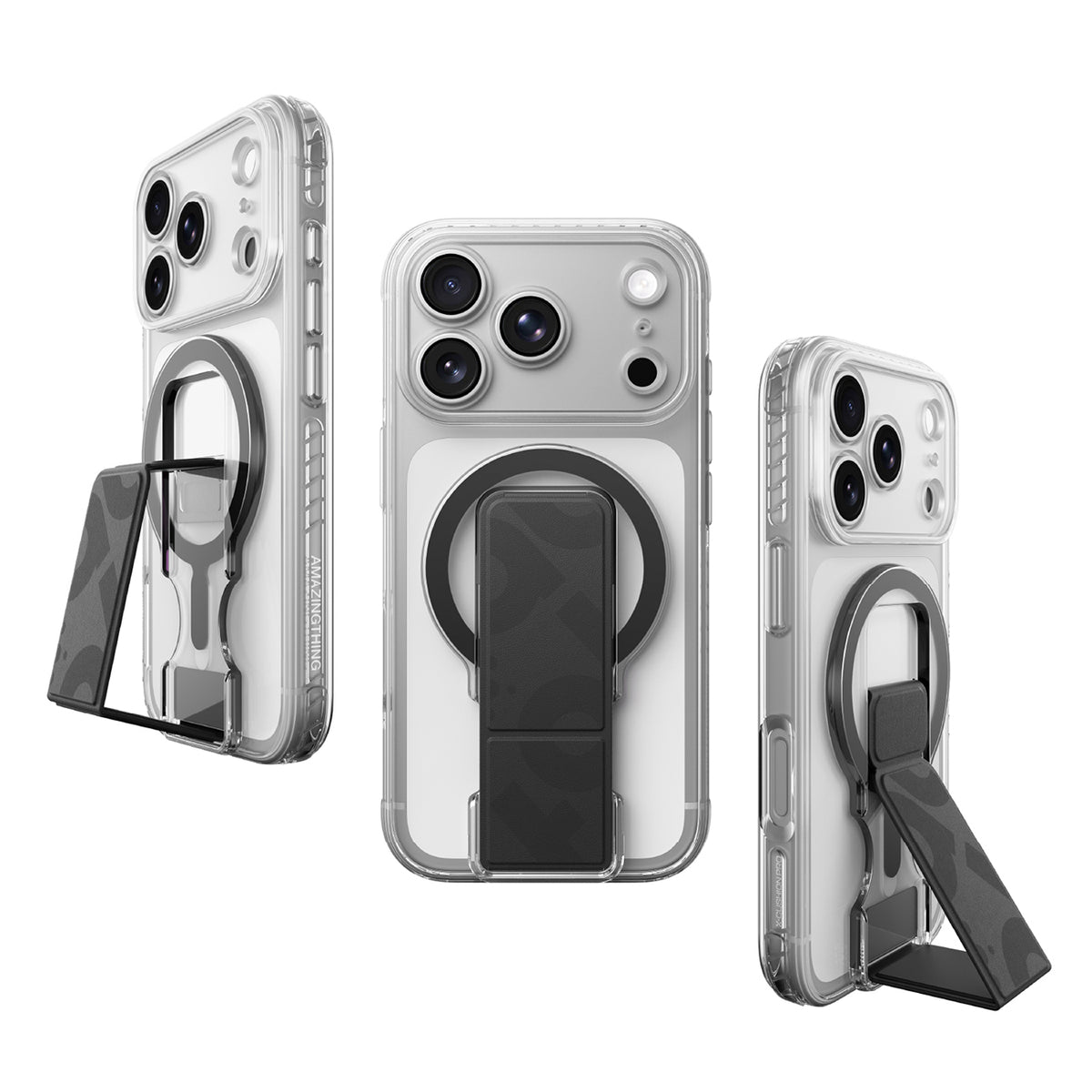 AmazingThing Titan Pro Lens Stand Set dėklas, skirtas iPhone 18 Pro Max su magnetiniu laikikliu ir stovu, suderinamas su...