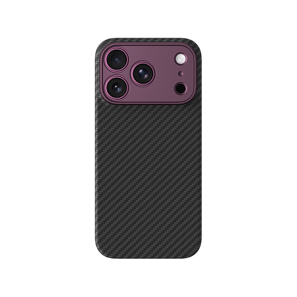 AmazingThing Titan Max Lens dėklas iPhone 18 Pro aramido pluoštu su kameros apsauga, MagSafe suderinas - violetinė --...