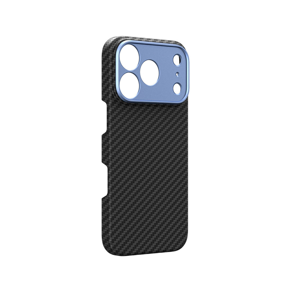 AmazingThing Titan Max Lens dėklas iPhone 18 Pro Max aramido pluoštu su kameros apsauga, MagSafe suderinas - mėlyna --...