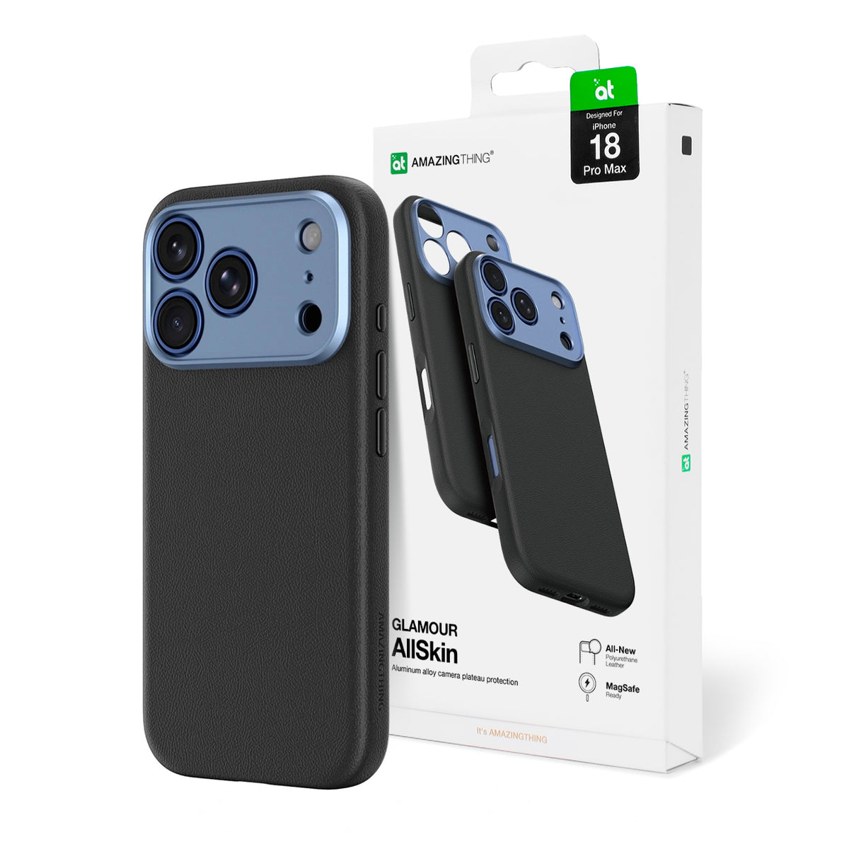 AmazingThing Glamour AllSkin iPhone 18 Pro Max dėklas su fotoaparato apsauga, suderinamas su MagSafe - mėlyna -- iPhone...