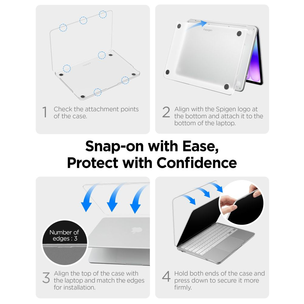 Spigen AirSkin dėklas MacBook Neo 13" 2026 - skaidrus matinis -- MacBook Neo 13" 2026