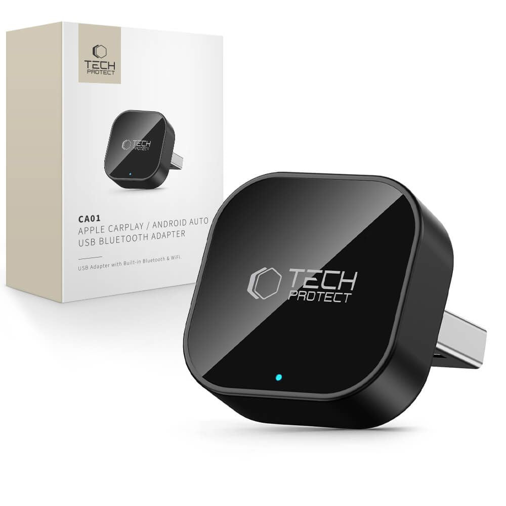 Adapteris Tech-Protect Ultraboost CA01 USB Bluetooth 5.4 Apple CarPlay / Android Auto - juodas -- USB Adapters