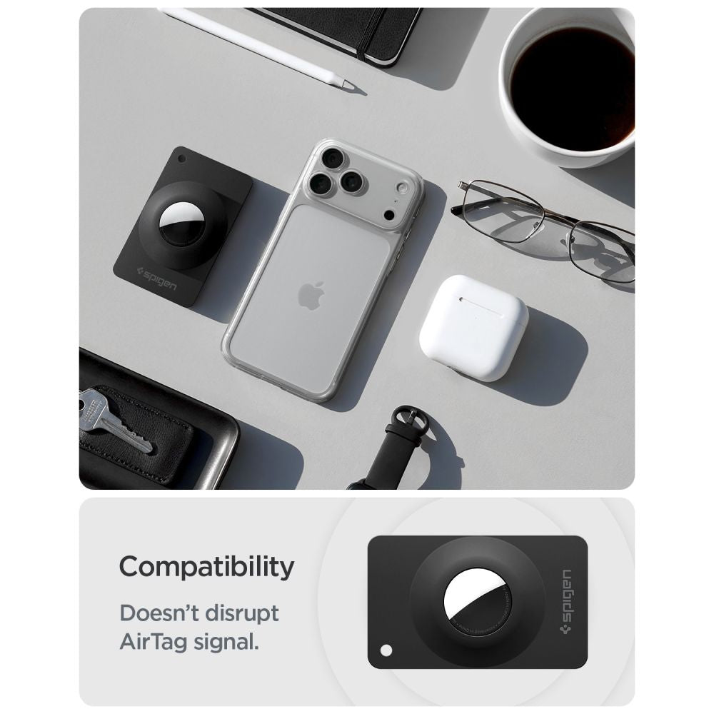 Spigen AirFit 2 2-Pack dėklas Apple AirTag 1 / 2 - juodas -- Apple AirTag / AirTag 2