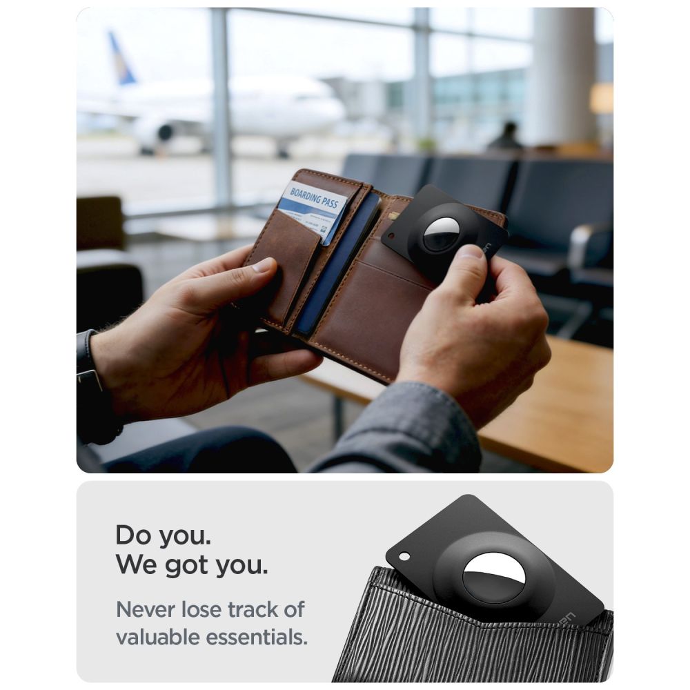 Spigen AirFit 2 2-Pack dėklas Apple AirTag 1 / 2 - juodas -- Apple AirTag / AirTag 2
