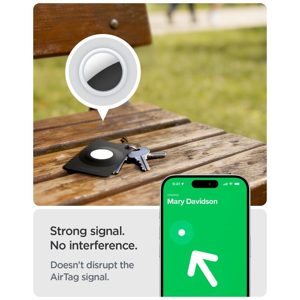 Spigen AirFit 2 2-Pack dėklas Apple AirTag 1 / 2 - juodas -- Apple AirTag / AirTag 2
