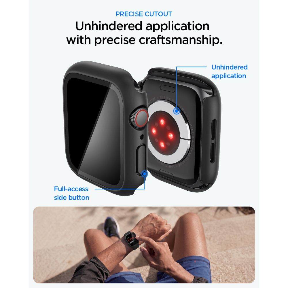 Spigen Thin Fit 360 dėklas Apple Watch 44 mm - juodas -- Apple Watch 44 mm