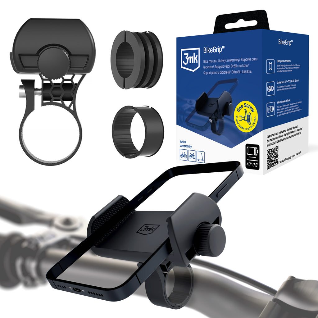 3mk BikeGrip dviračio telefono laikiklis - juodas -- Cell phone holders