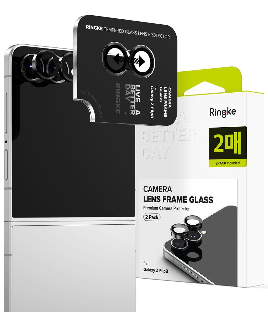 Ringke objektyvo rėmo apsauga 2-pack Samsung Galaxy Z Flip 8 - juoda -- Samsung Galaxy Z Flip 8