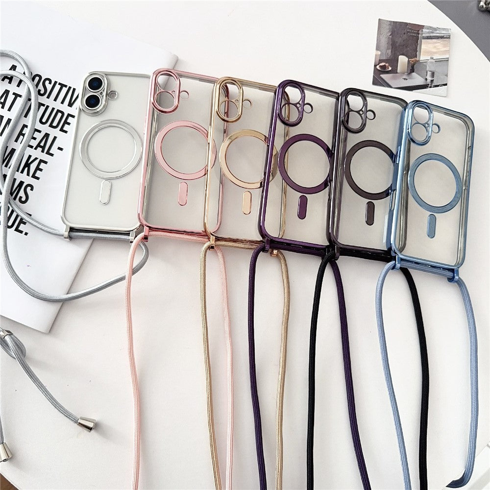 iPhone 17 dėklas su kryžiniu dirželiu, MagSafe suderinamas - Juoda -- iPhone 17