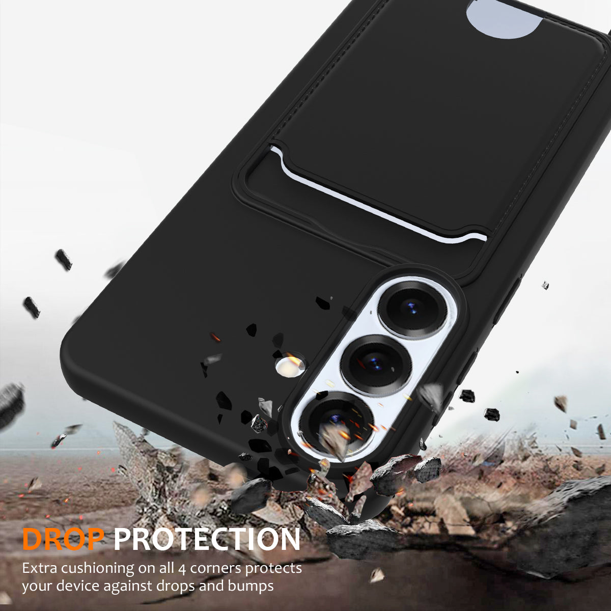 Samsung Galaxy S26 TPU Dėklas su Kortelės Kišenėle ir Diagonaliu Dirželiu - Juodas -- Samsung Galaxy S26
