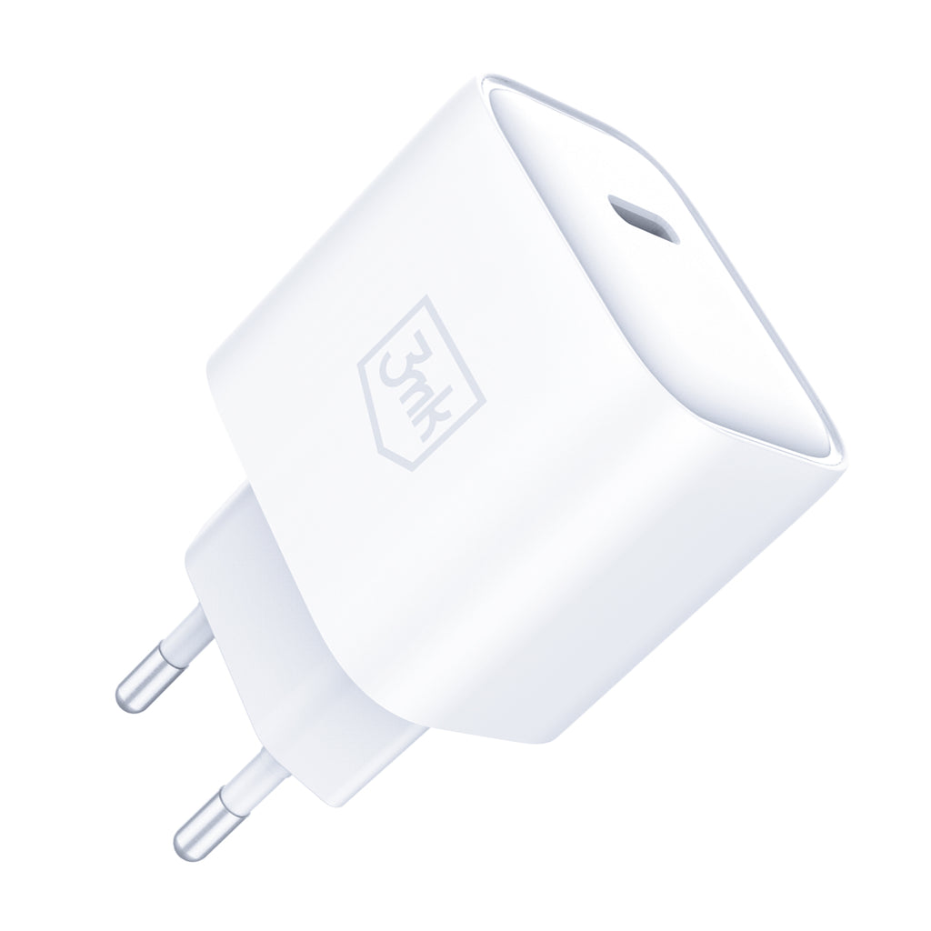 3mk Rayo Charger 20W PD3.0 PPS USB-C Sieninis įkroviklis + USB-C / USB-C 3A 60W Kabelis - Baltas -- Cell phone chargers