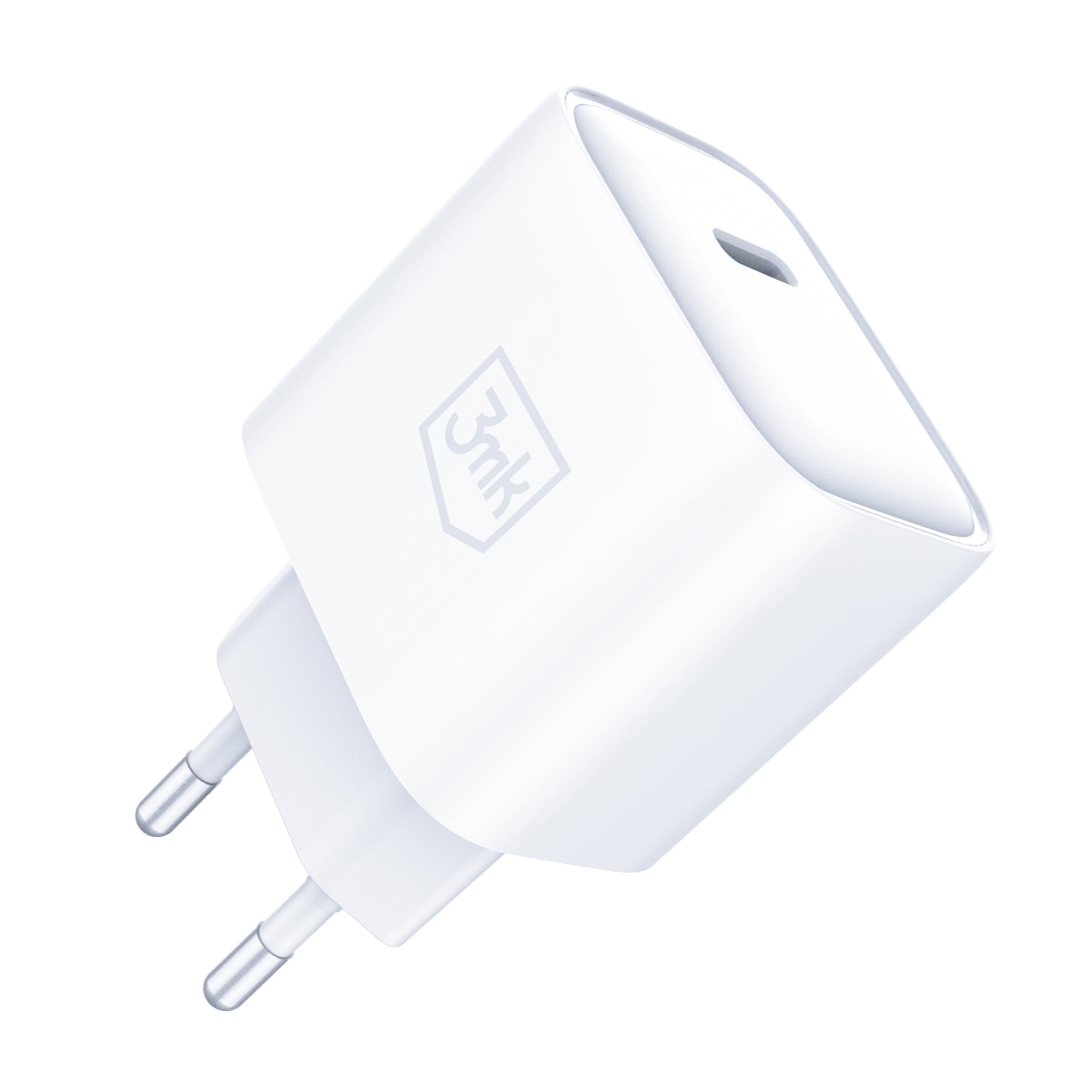 3mk Rayo Charger 20W PD3.0 PPS USB-C Sieninis įkroviklis + USB-C / USB-C 3A 60W Kabelis - Baltas -- Cell phone chargers