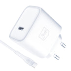 3mk Rayo Charger 20W PD3.0 PPS USB-C Sieninis įkroviklis + USB-C / USB-C 3A 60W Kabelis - Baltas -- Cell phone chargers