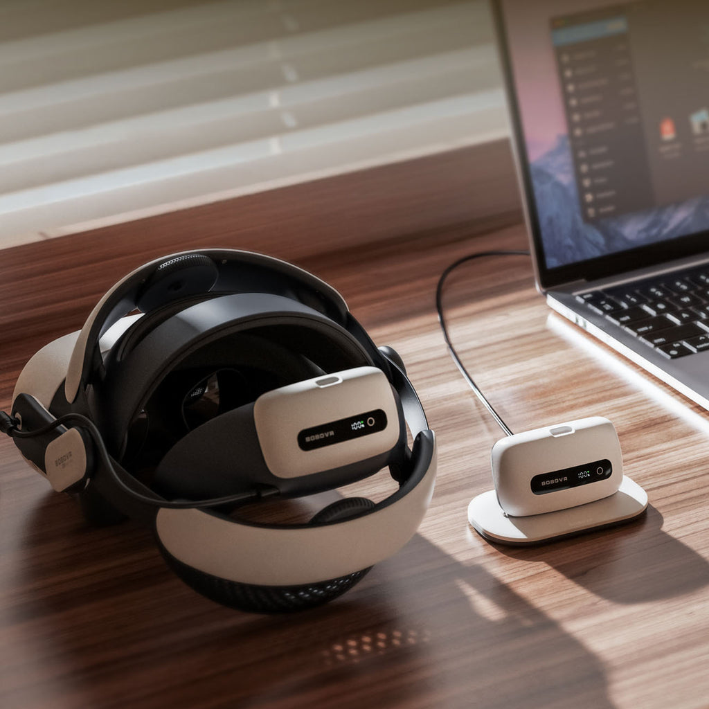 BoboVR BM60-2 6500 mAh baterija BoboVR M3 Pro+ ir BoboVR M3 2 vnt. su įkrovimo stotimi - balta -- Gaming Accessories
