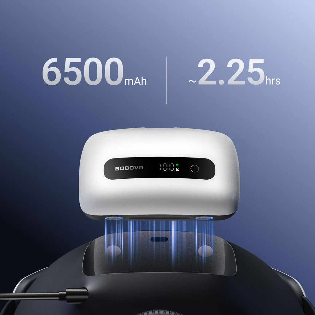 BoboVR BM60-2 6500 mAh baterija BoboVR M3 Pro+ ir BoboVR M3 2 vnt. su įkrovimo stotimi - balta -- Gaming Accessories