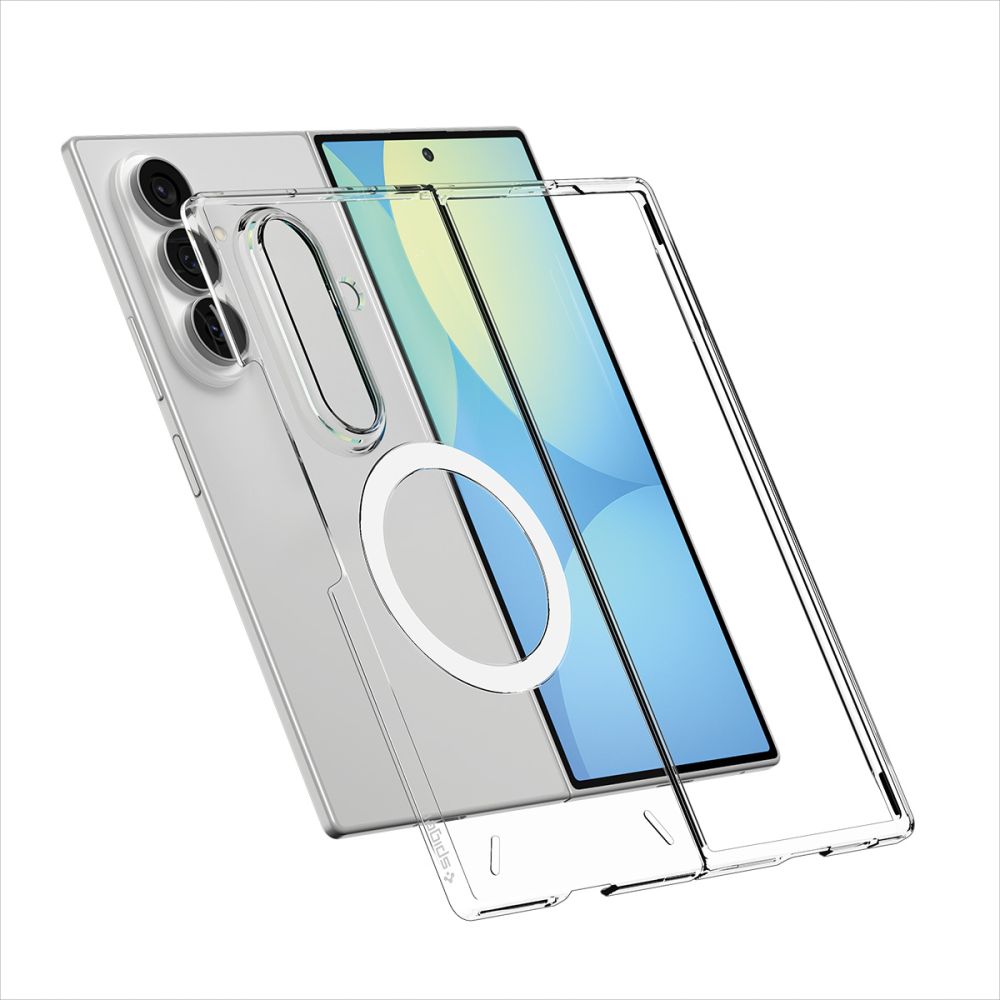 Spigen AirSkin MagFit dėklas Samsung Galaxy Z Fold 8 Ultra - skaidrus ir baltas -- Samsung Galaxy Z Fold 8 Ultra