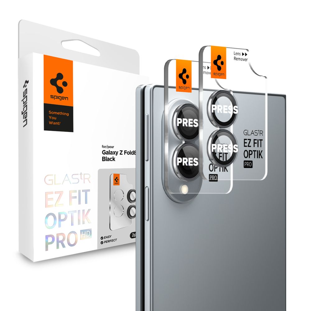Spigen Optik Pro HD 2 paketo kamerų apsauga Samsung Galaxy Z Fold 8 - juoda -- Samsung Galaxy Z Fold 8