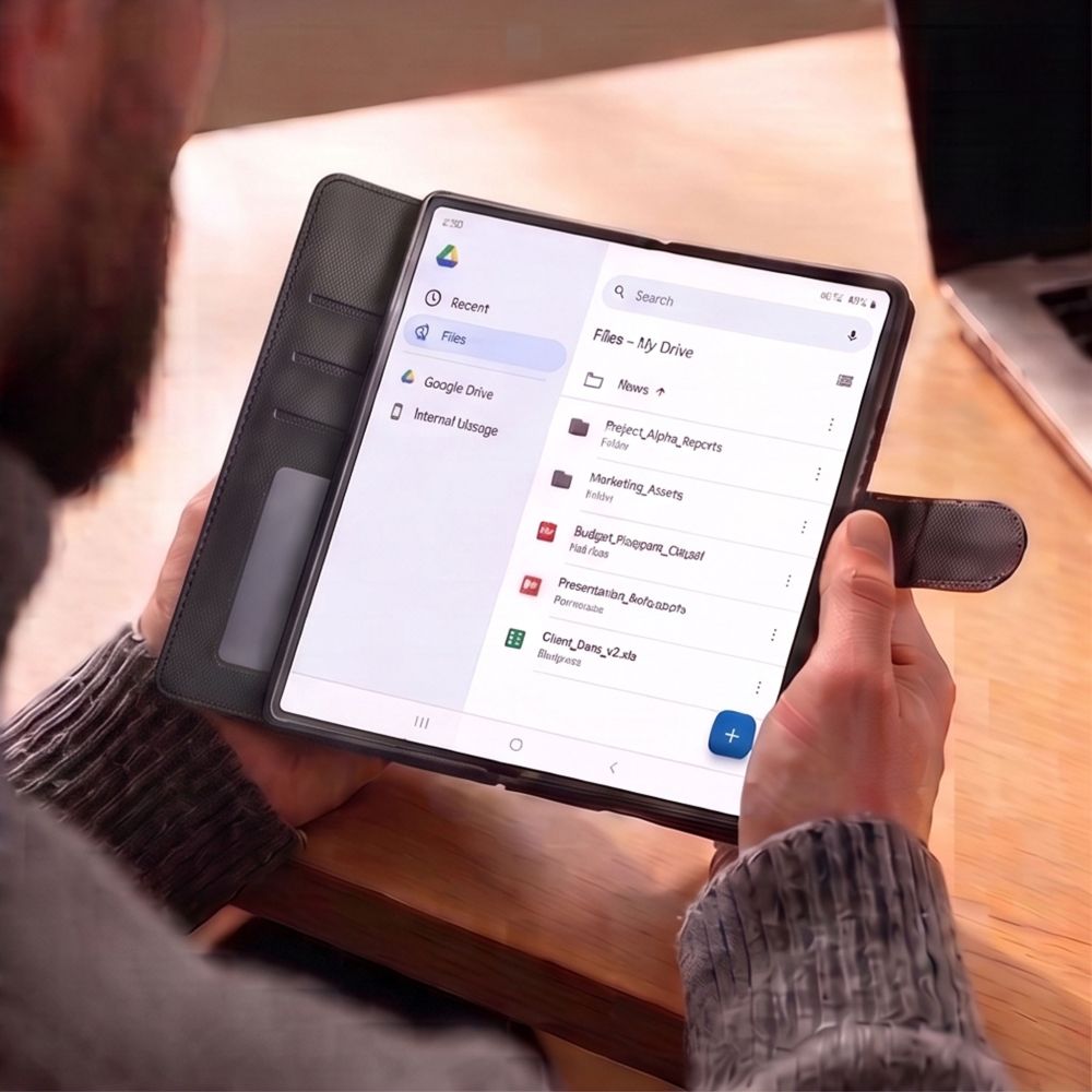 Tech-Protect piniginės dėklas Samsung Galaxy Z Fold 8 Ultra - juodas -- Samsung Galaxy Z Fold 8 Ultra