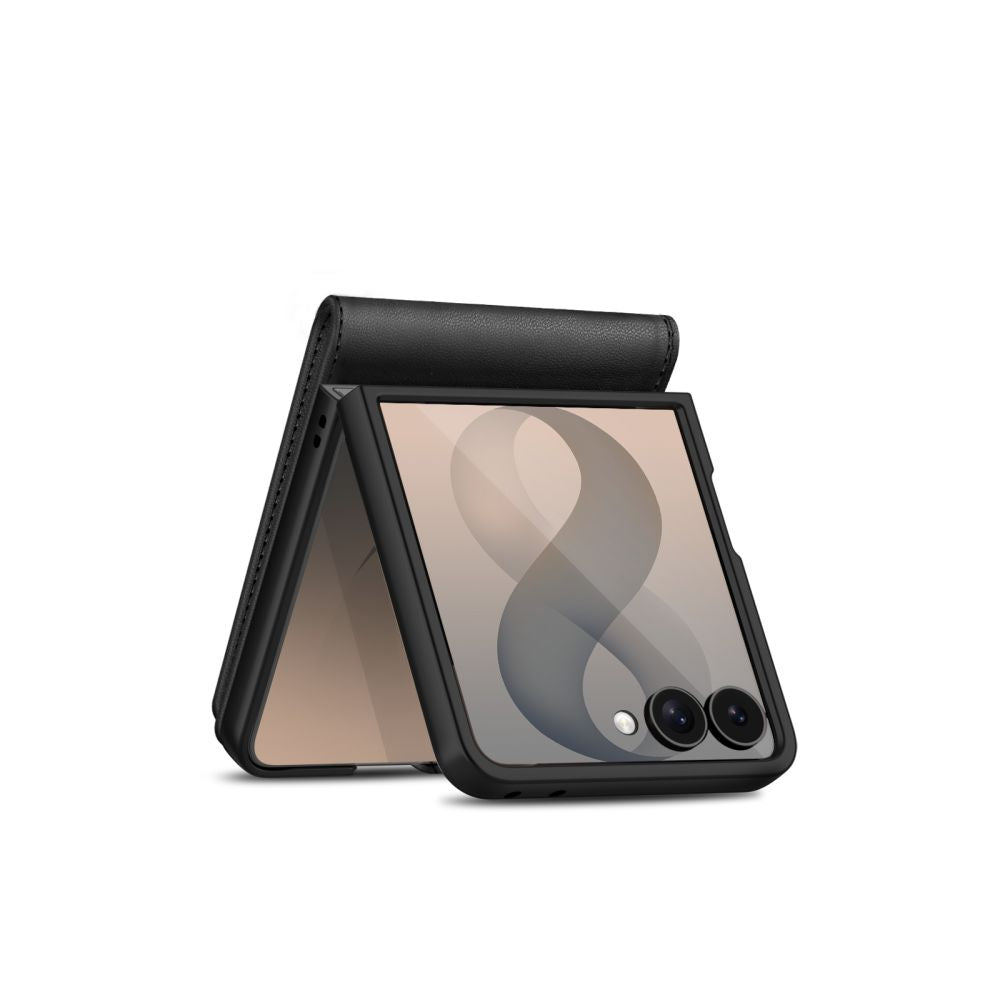 Tech-Protect piniginės dėklas Samsung Galaxy Z Flip 8 - juodas -- Samsung Galaxy Z Flip 8