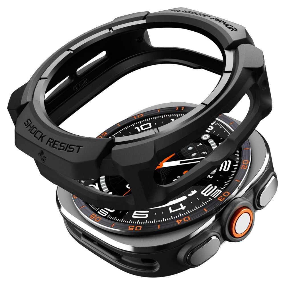 Spigen Rugged Armor dėklas Samsung Galaxy Watch Ultra 47mm - matinis juodas -- Samsung Galaxy Watch Ultra (47mm)