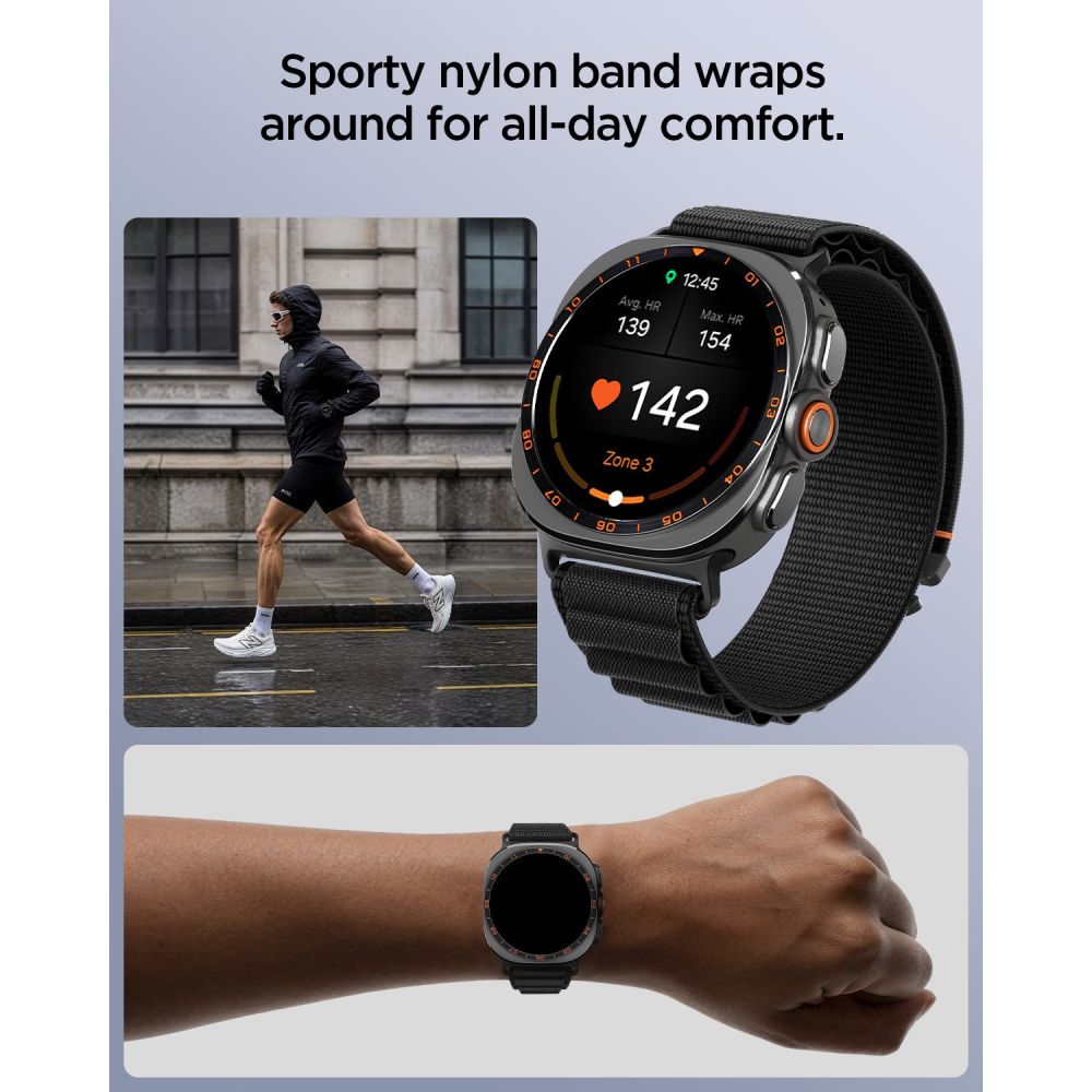 Spigen WBF1 dirželis Samsung Galaxy Watch Ultra 47mm - Juodas -- Samsung Galaxy Watch Ultra