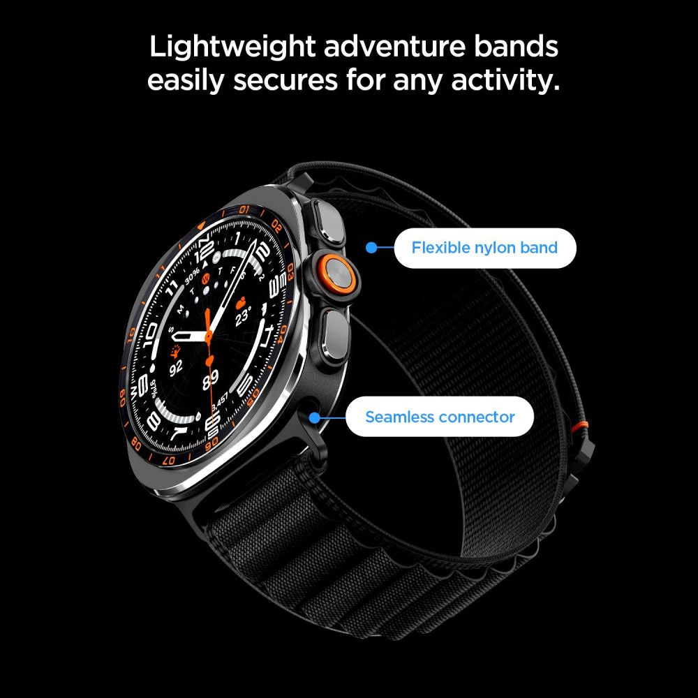 Spigen WBF1 dirželis Samsung Galaxy Watch Ultra 47mm - Juodas -- Samsung Galaxy Watch Ultra