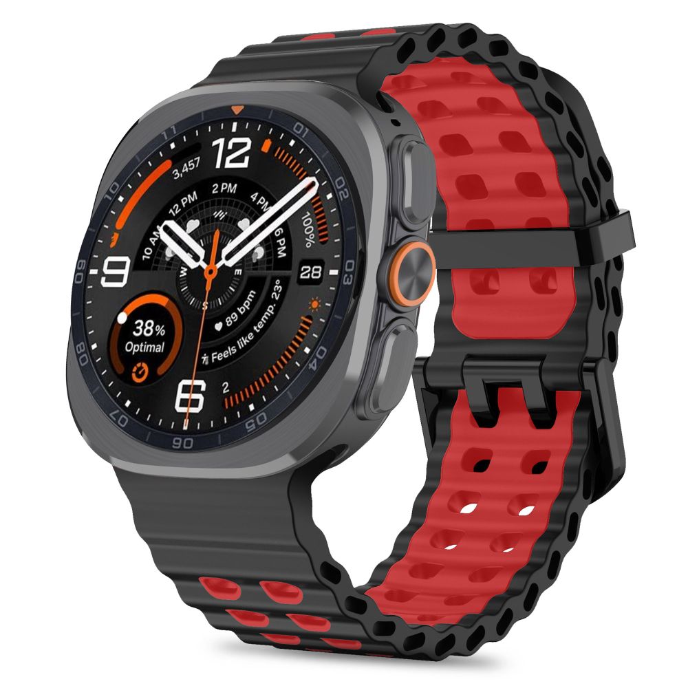 Tech-Protect Iconband Pro Samsung Galaxy Watch Ultra 47mm - juoda ir raudona -- Samsung Galaxy Watch Ultra