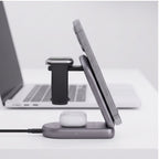 Tech-Protect A53 3in1 MagSafe 25W Qi2.2 Belaidis įkroviklis - Tamsiai pilkas -- Cell phone chargers