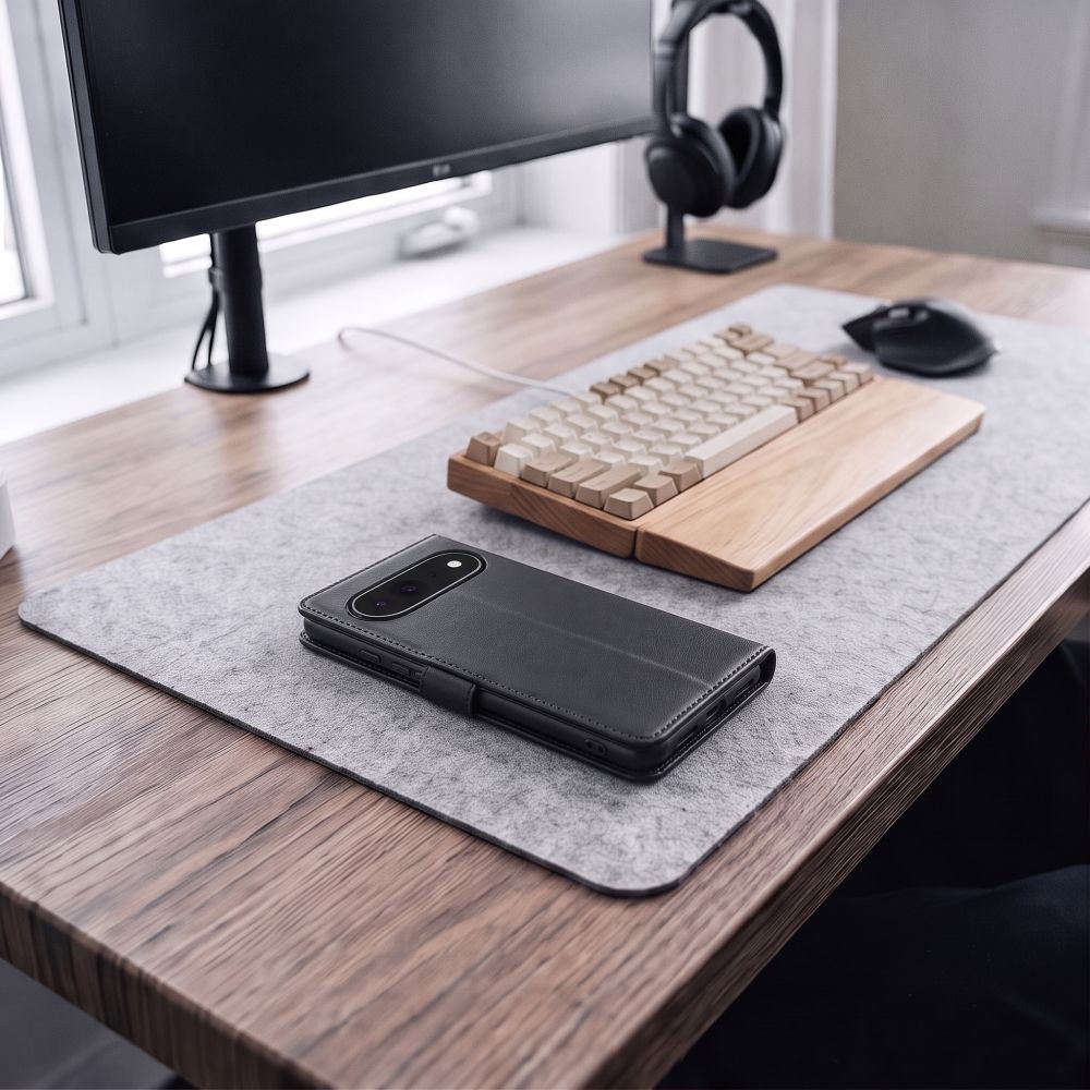 Tech-Protect piniginės dėklas Google Pixel Pro XL - matinis juodas -- Google Pixel Pro XL