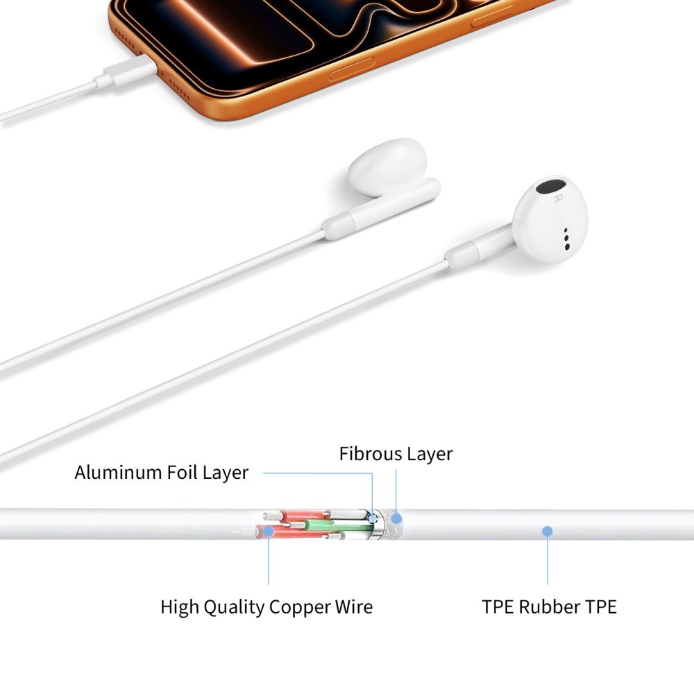 Tech-Protect Ultraboost Core G4 USB-C laidinės ausies aušinės - Balta -- Headphones