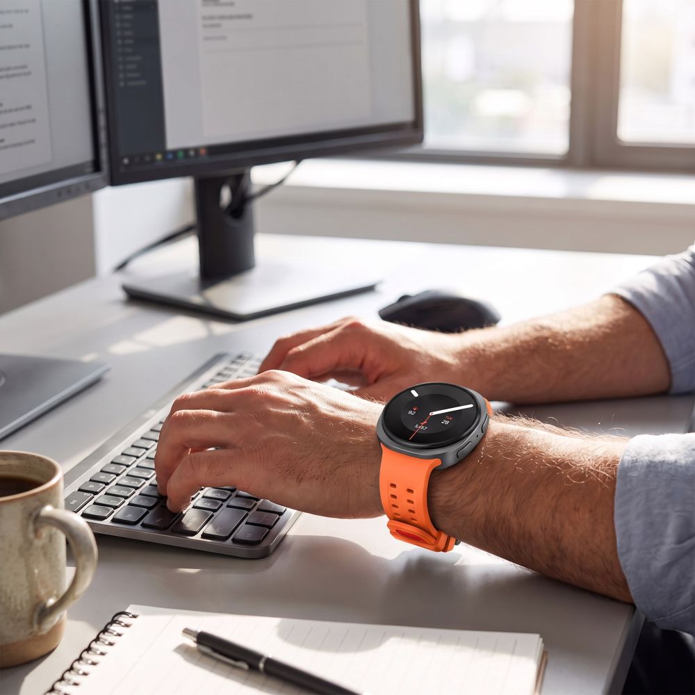 Tech-Protect Silicone Air Strap skirtas Samsung Galaxy Watch 40/44/46 mm - Oranžinė -- Samsung Galaxy Watch 40/44/46 mm