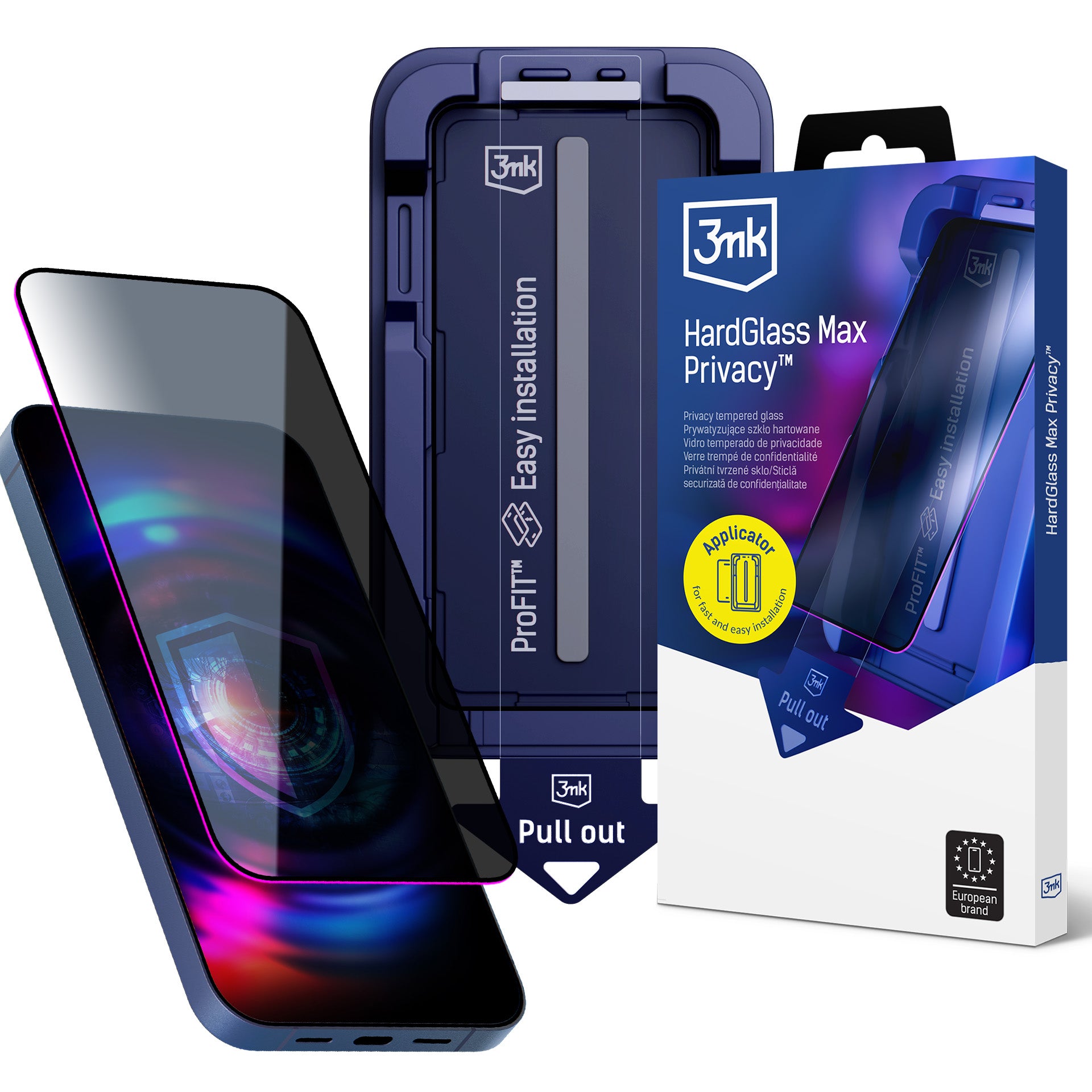 3mk Hardglass Max Privacy grūdintas stiklas su aplikatoriumi iPhone 18 Pro -- iPhone 18 Pro