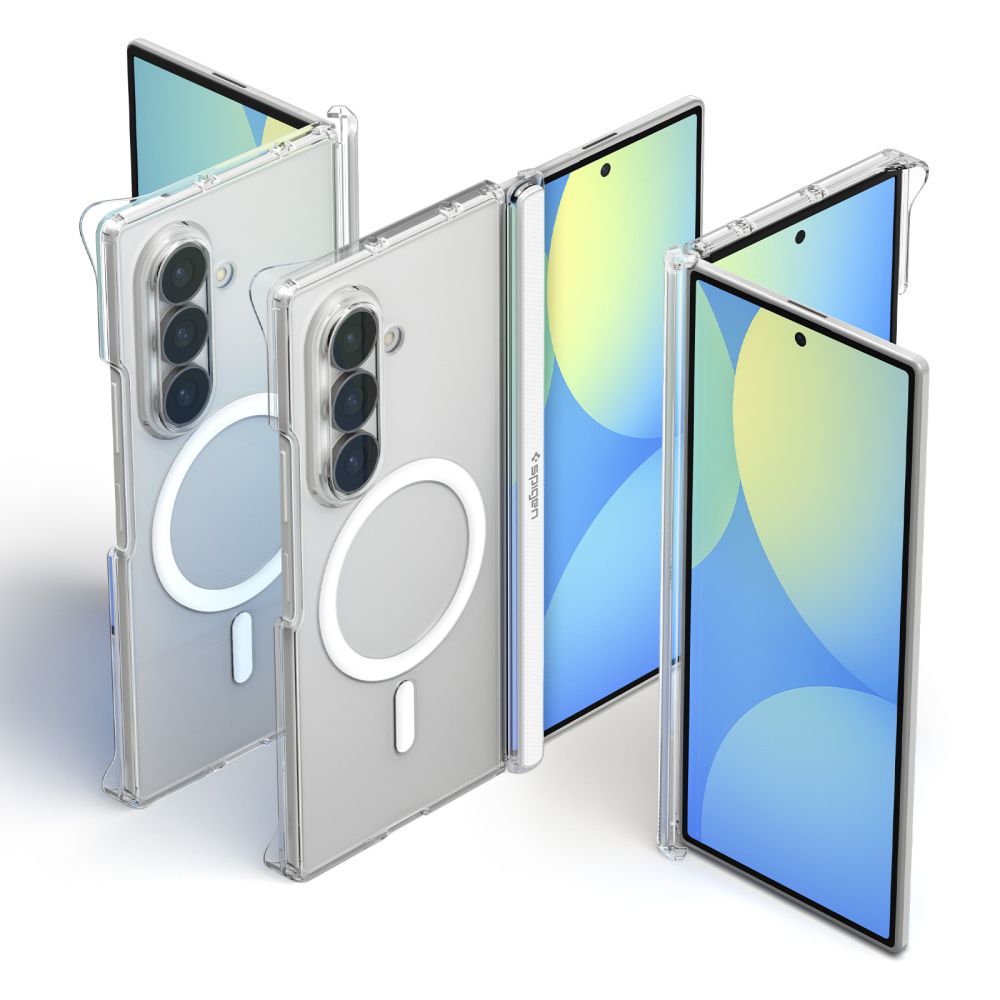 Spigen AirSkin Zero MagFit MagSafe dėklas Samsung Galaxy Z Fold 8 Ultra - skaidrus ir baltas -- Samsung Galaxy Z Fold 8 Ultra