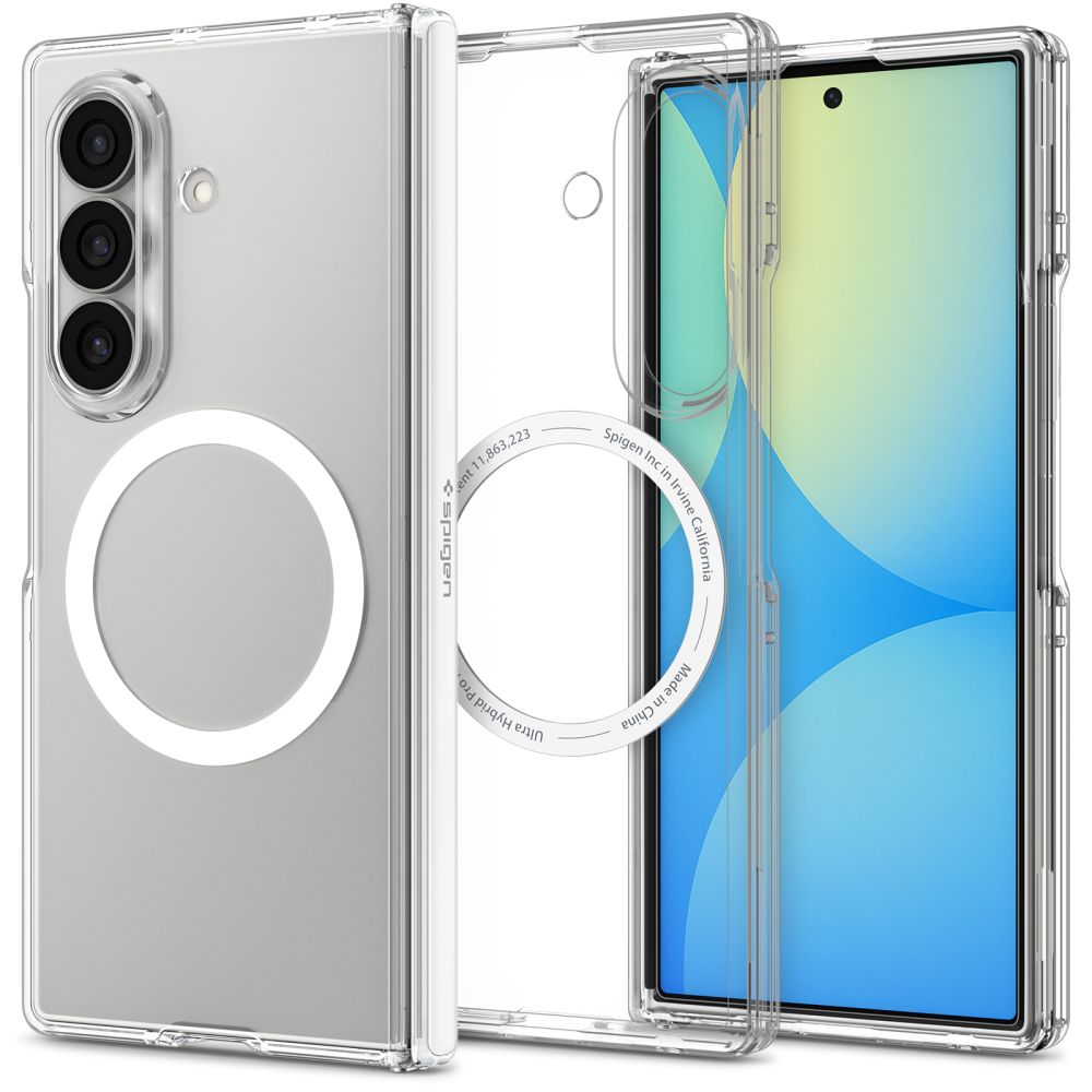 Spigen Ultra Hybrid Pro MagSafe dėklas Samsung Galaxy Z Fold 8 Ultra - Skaidrus ir baltas -- Samsung Galaxy Z Fold 8 Ultra