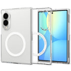 Spigen AirSkin MagFit MagSafe dėklas Samsung Galaxy Z Fold 8 - Skaidri ir balta -- Samsung Galaxy Z Fold 8