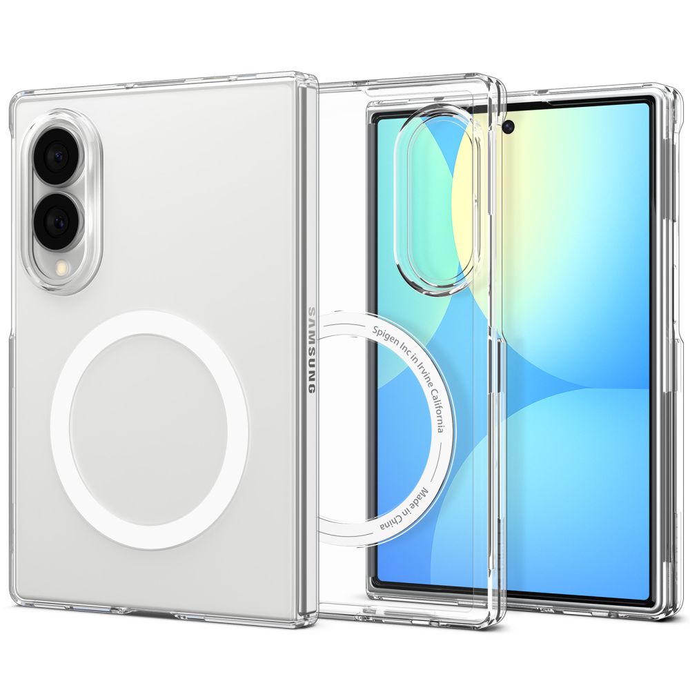 Spigen AirSkin MagFit MagSafe dėklas Samsung Galaxy Z Fold 8 - Skaidri ir balta -- Samsung Galaxy Z Fold 8