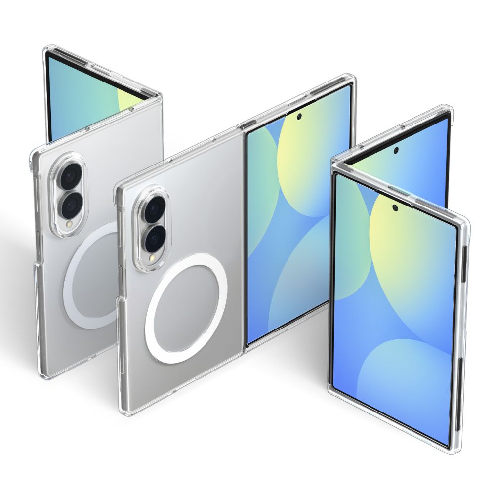 Spigen AirSkin MagFit MagSafe dėklas Samsung Galaxy Z Fold 8 - Skaidri ir balta -- Samsung Galaxy Z Fold 8