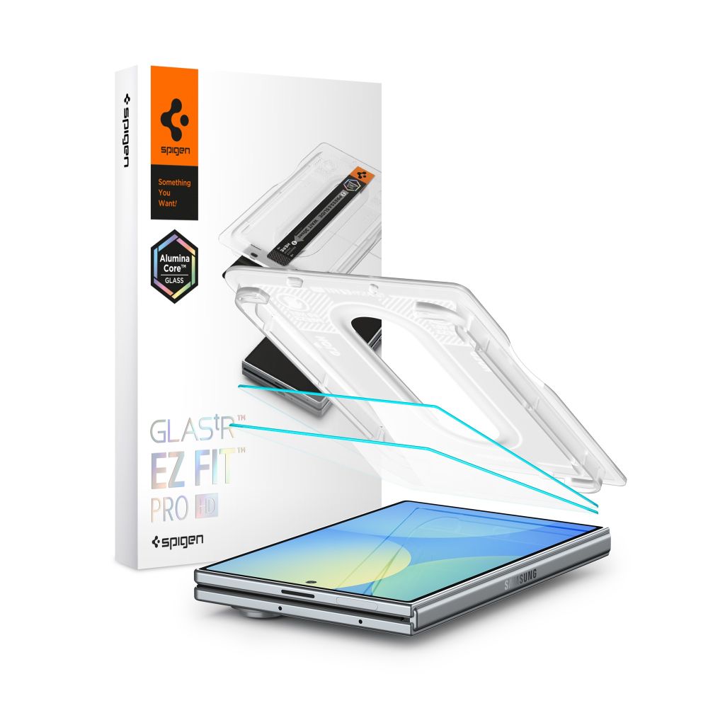 Spigen Glas.tR EZ Fit Pro HD 2 pakuotės grūdintas stiklas skirtas Samsung Galaxy Z Fold 8 -- Samsung Galaxy Z Fold 8