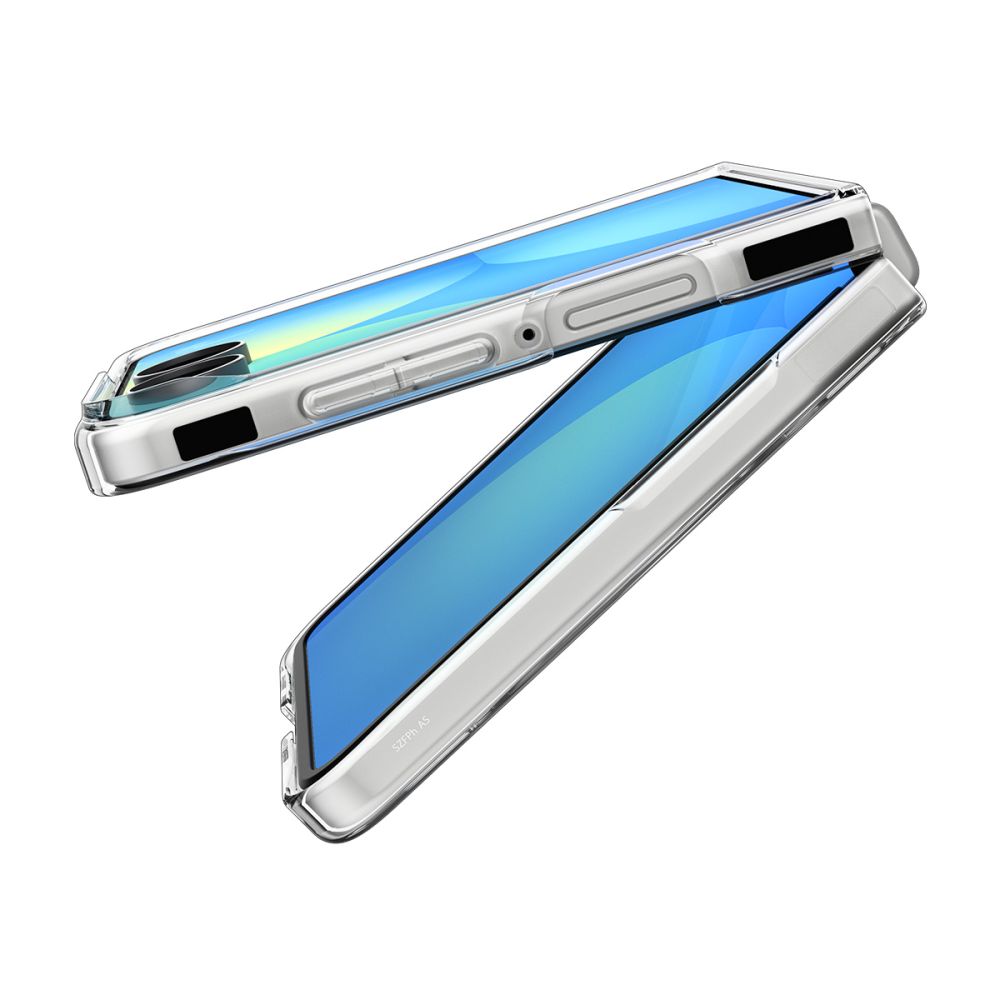 Spigen AirSkin MagFit dėklas Samsung Galaxy Z Flip 8 - Skaidrus ir baltas -- Samsung Galaxy Z Flip 8