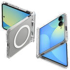 Spigen Ultra Hybrid Pro MagSafe dėklas Samsung Galaxy Z Flip 8 - skaidri ir balta -- Samsung Galaxy Z Flip 8