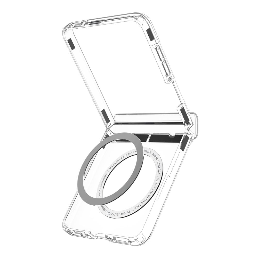Spigen Ultra Hybrid Pro MagSafe dėklas Samsung Galaxy Z Flip 8 - skaidri ir balta -- Samsung Galaxy Z Flip 8