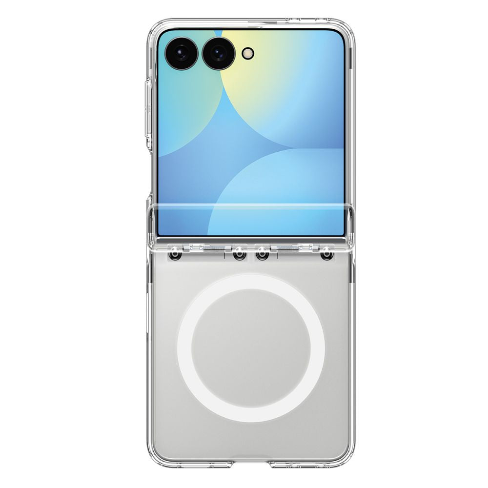 Spigen Ultra Hybrid Pro MagSafe dėklas Samsung Galaxy Z Flip 8 - skaidri ir balta -- Samsung Galaxy Z Flip 8