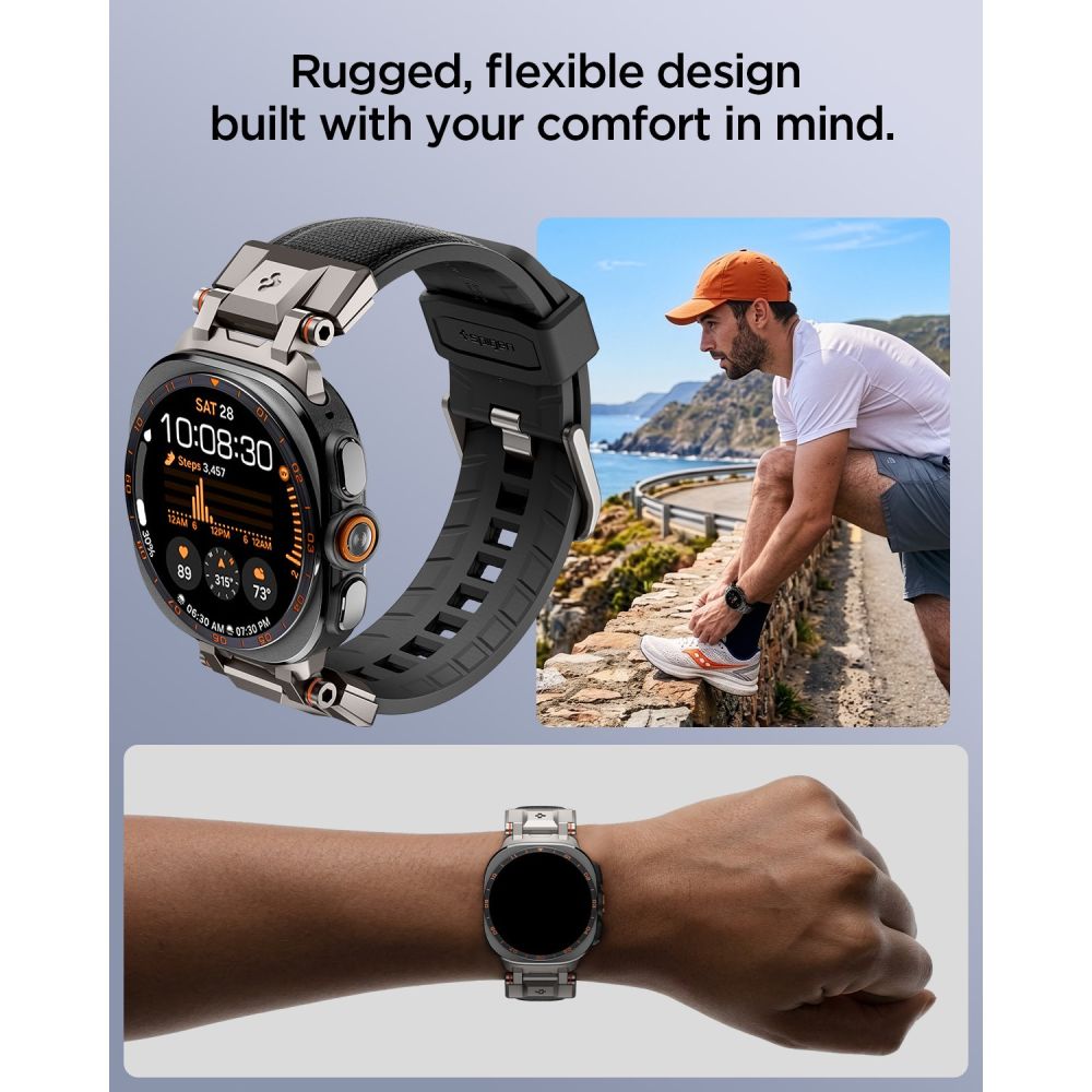 Spigen DuraPro Armor Samsung Galaxy Watch Ultra 47mm dirželis - Juodas -- Samsung Galaxy Watch Ultra (47mm)
