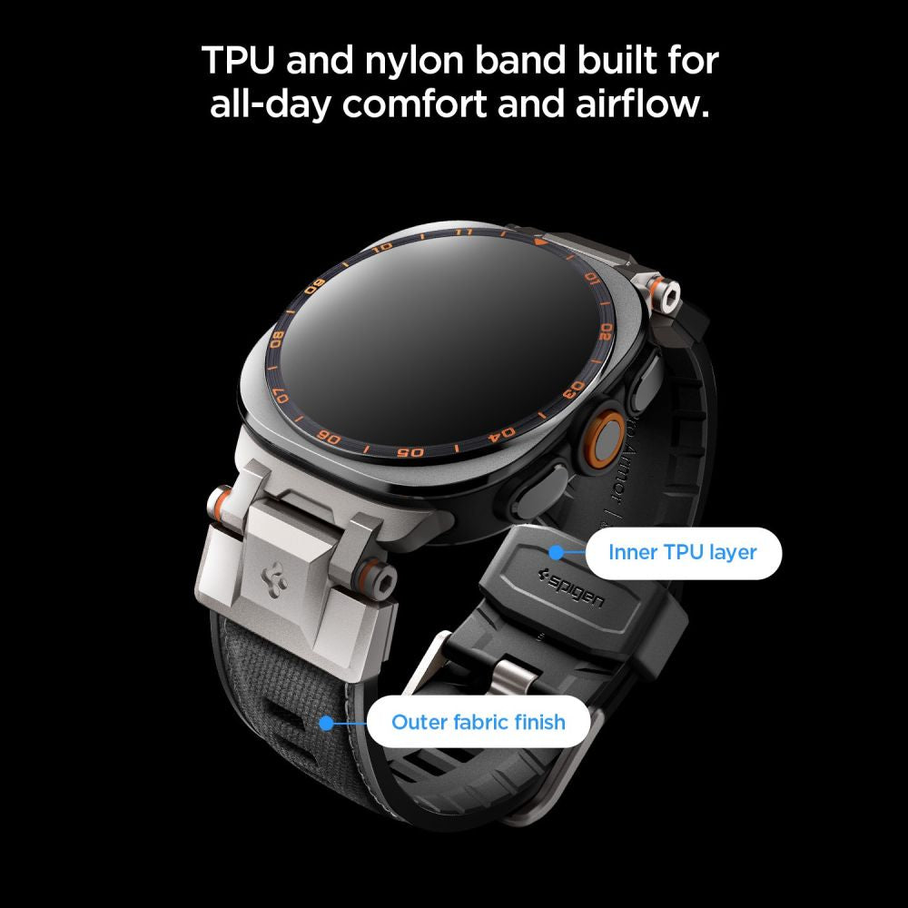 Spigen DuraPro Armor Samsung Galaxy Watch Ultra 47mm dirželis - Juodas -- Samsung Galaxy Watch Ultra (47mm)