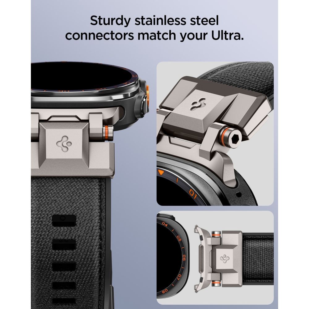 Spigen DuraPro Armor Samsung Galaxy Watch Ultra 47mm dirželis - Juodas -- Samsung Galaxy Watch Ultra (47mm)